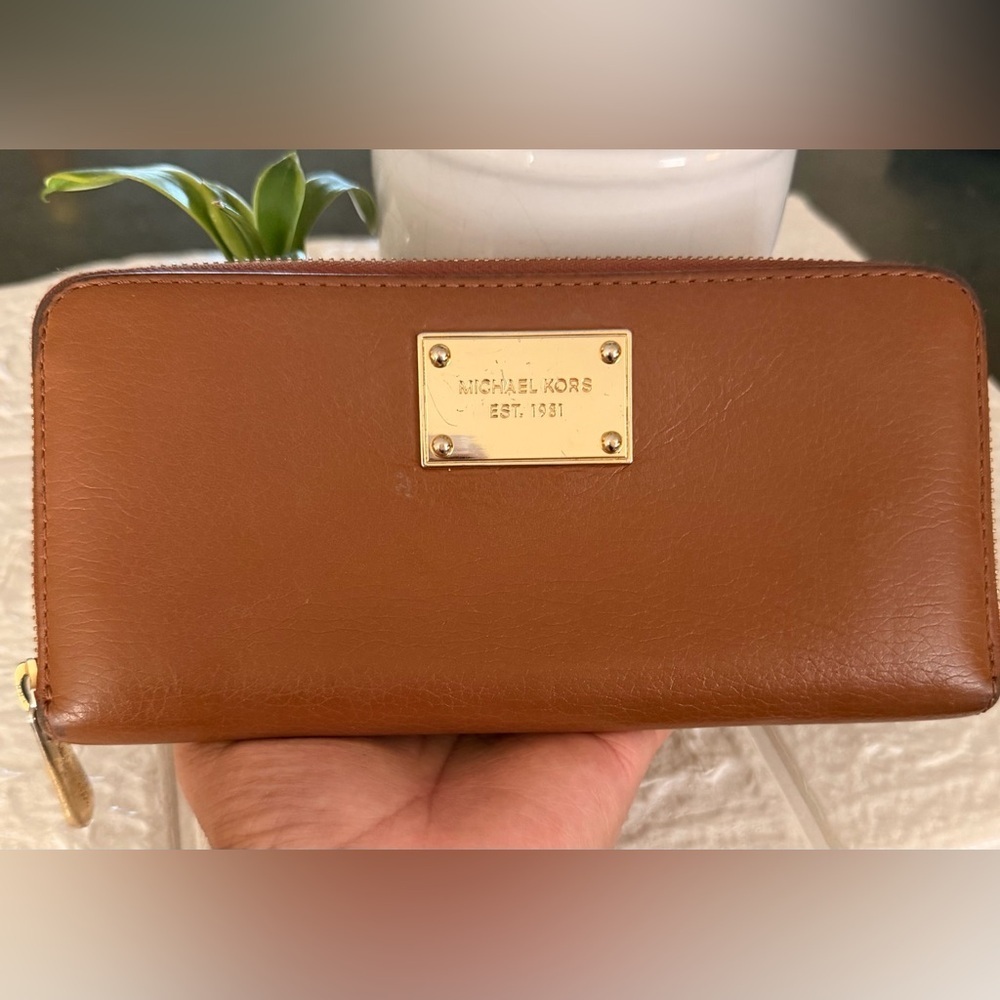 Michael Kors Tan Leather Clutch